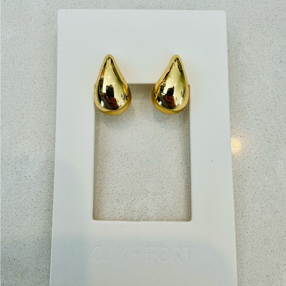 Oak + Fort Gold Teardrop Earrings